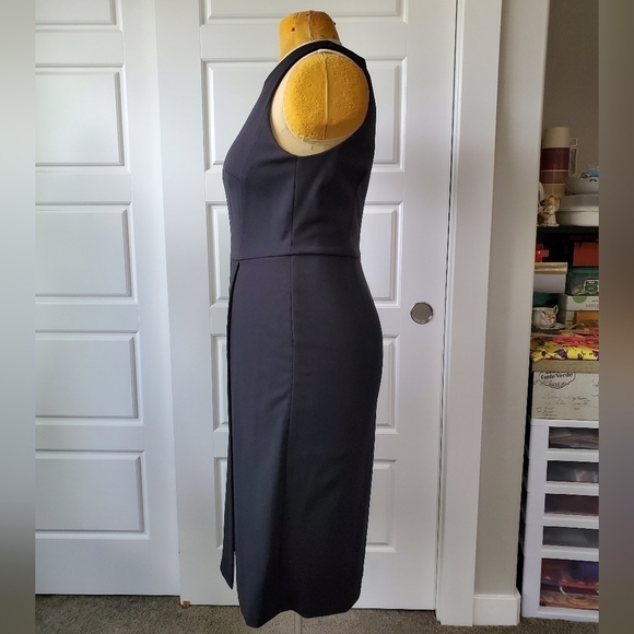 NWT CONNECTED APPAREL BLACK SHEATH SLEEVELESS DRESS LACE INSERT WOMEN SIZE 14 - Picture 5 of 13